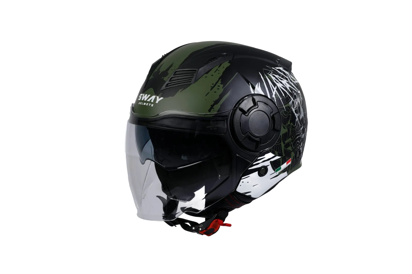 SWAY SW 766 WARRIOR Matt Black Army Grey Yarım Kask